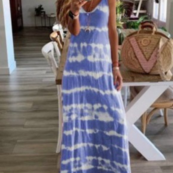 Tracies Dresses & Skirts - Tie dye blue dress NWT